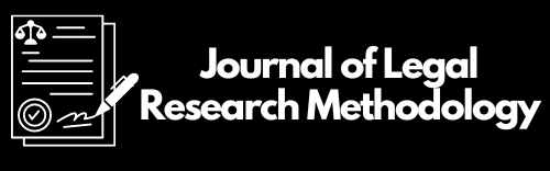 White text on a black background saying "Journal of Legal Research Methodology". There is a white logo of a cartoon pen signing a piece of paper.