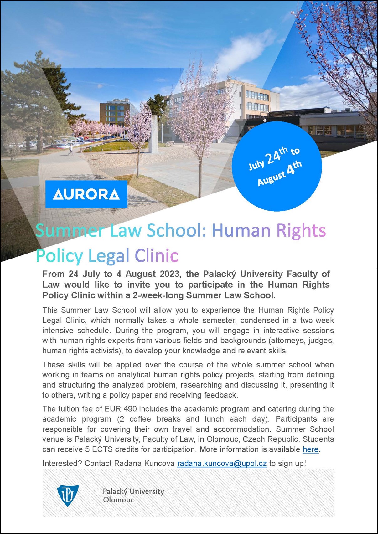 Summer Law School: Human Rights Policy Legal Clinic Poster